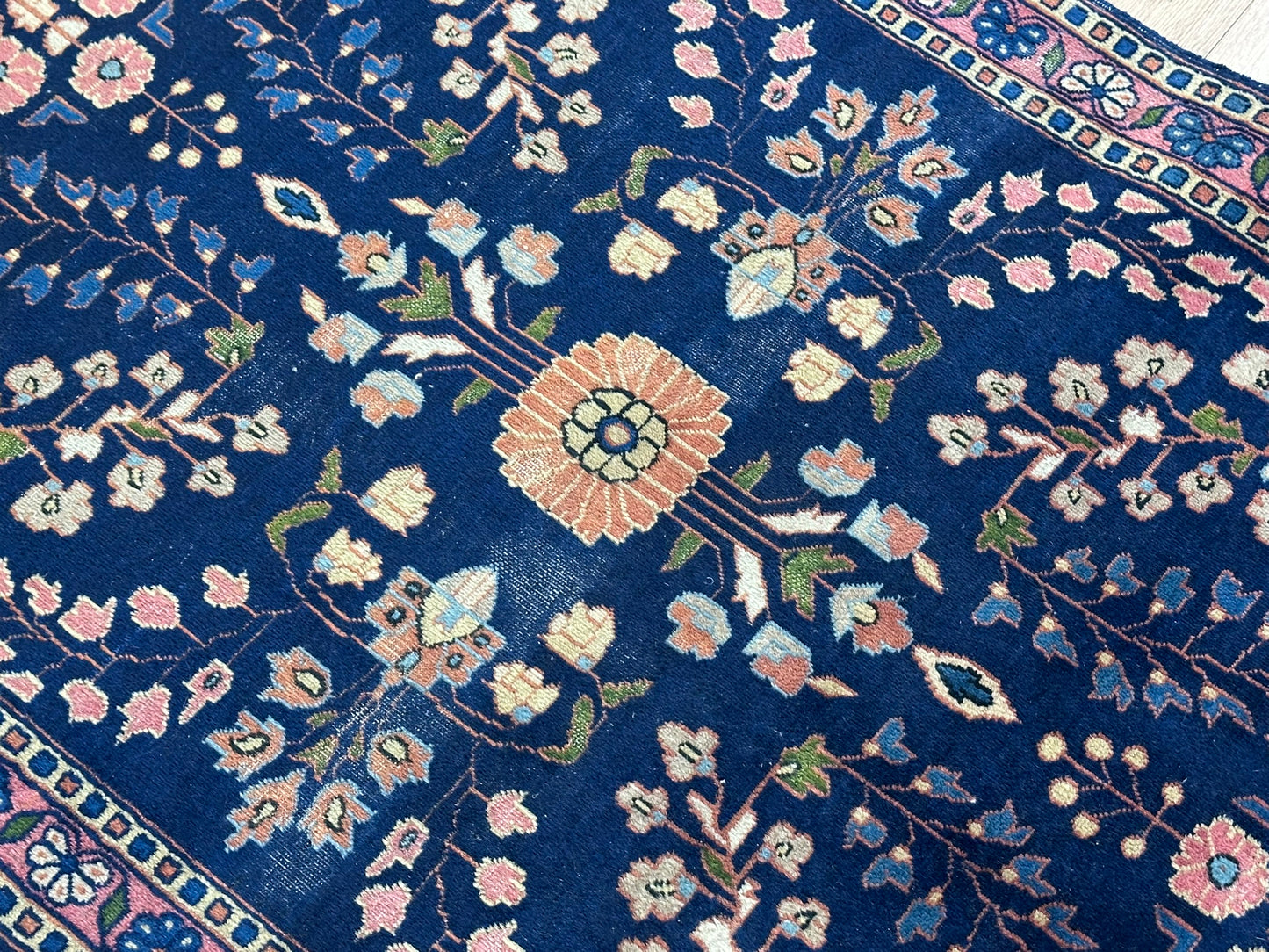 Antik Orientteppich handgeknüpft Sarough Re-Import 164x90 cm