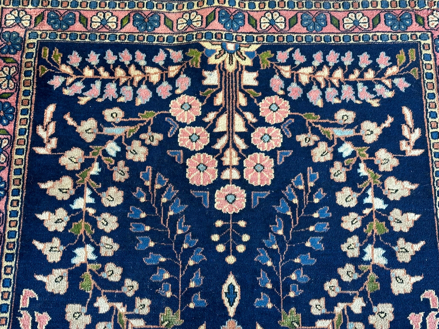 Antik Orientteppich handgeknüpft Sarough Re-Import 164x90 cm