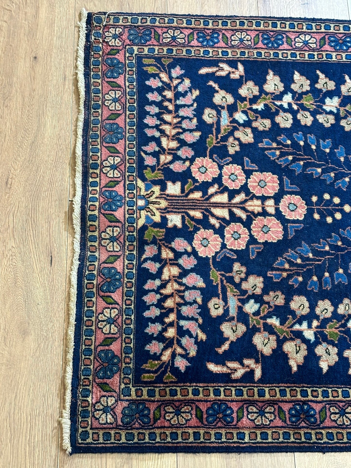 Antik Orientteppich handgeknüpft Sarough Re-Import 164x90 cm