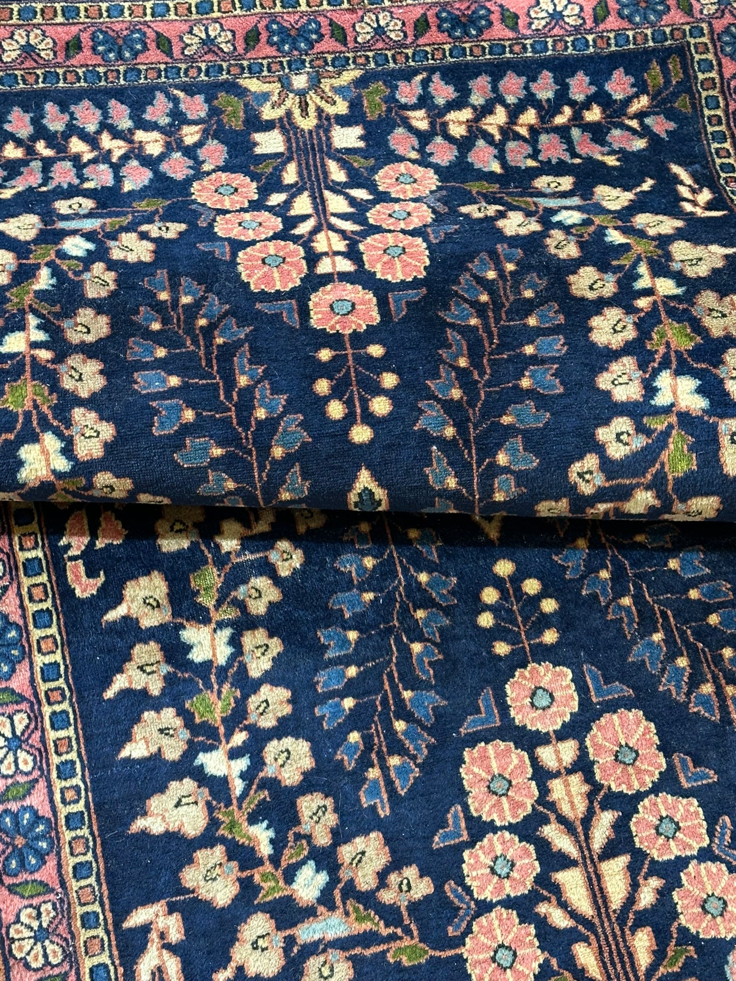 Antik Orientteppich handgeknüpft Sarough Re-Import 164x90 cm