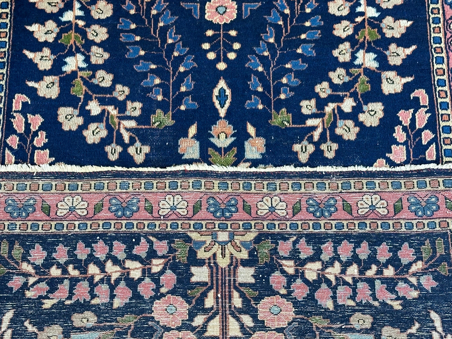 Antik Orientteppich handgeknüpft Sarough Re-Import 164x90 cm