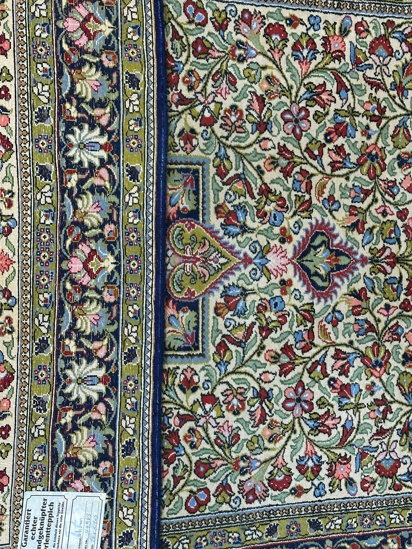 Orientteppich handgeknüpft Ghom Korkwolle 160x105 cm
