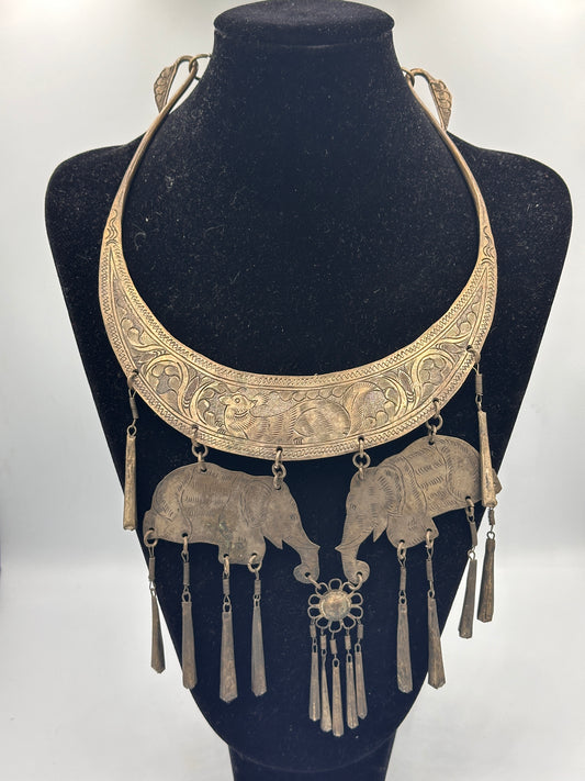 Vintage 70er Jahre Hmong Maio Hill Tribe Kragen Zeremonielle Halskette