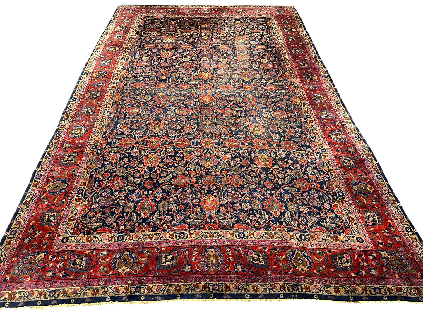 Antiker Handgeknüpfter Teppich Keschan  510x312 cm – Naturfarben