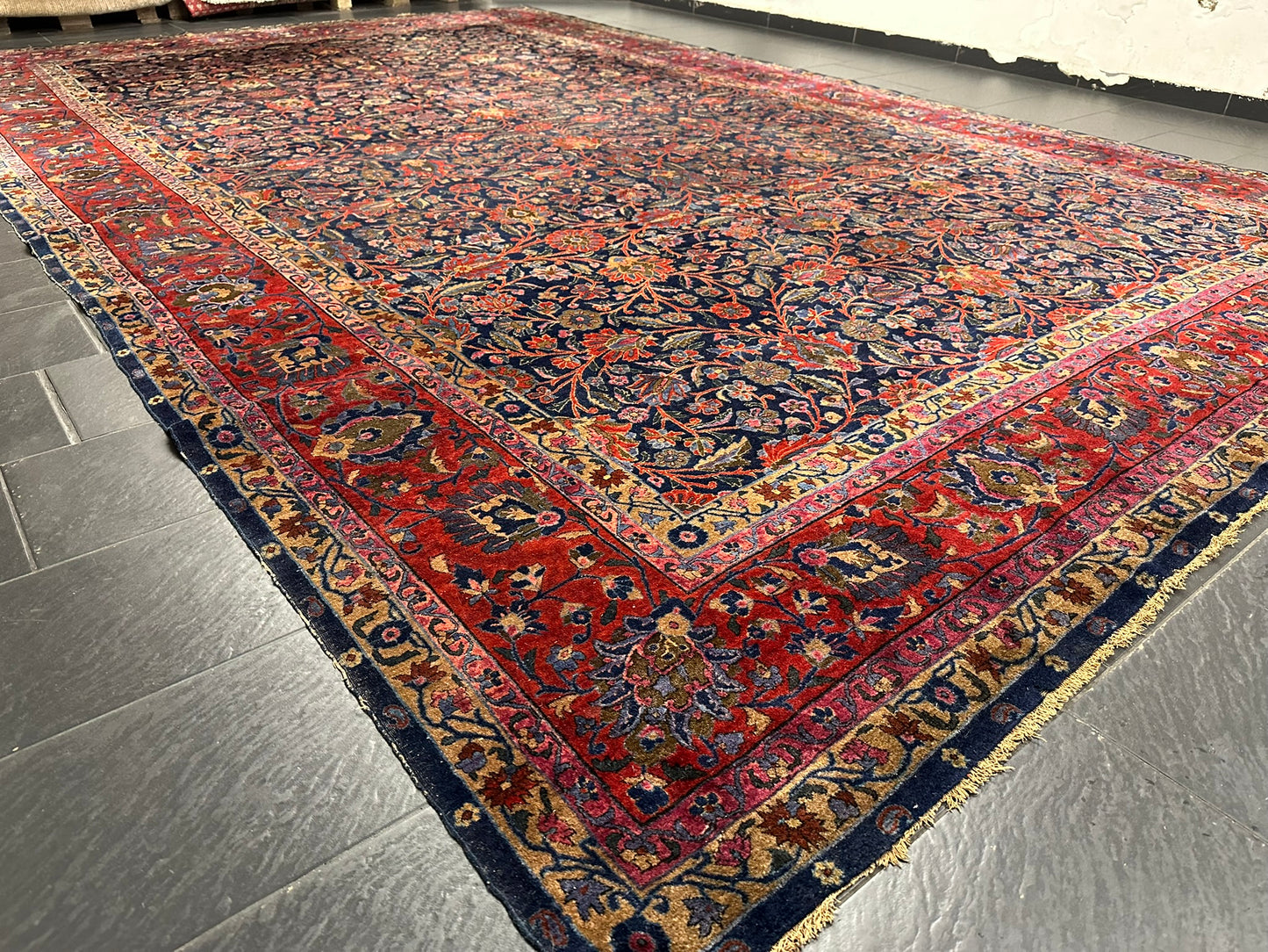 Antiker Handgeknüpfter Teppich Keschan  510x312 cm – Naturfarben