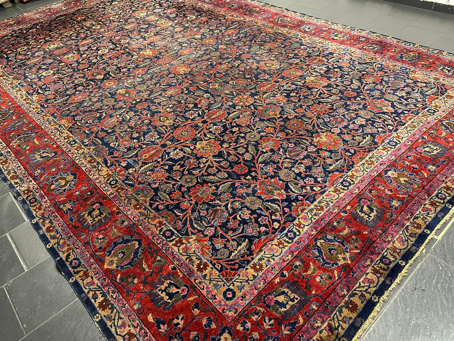 Antiker Handgeknüpfter Teppich Keschan  510x312 cm – Naturfarben