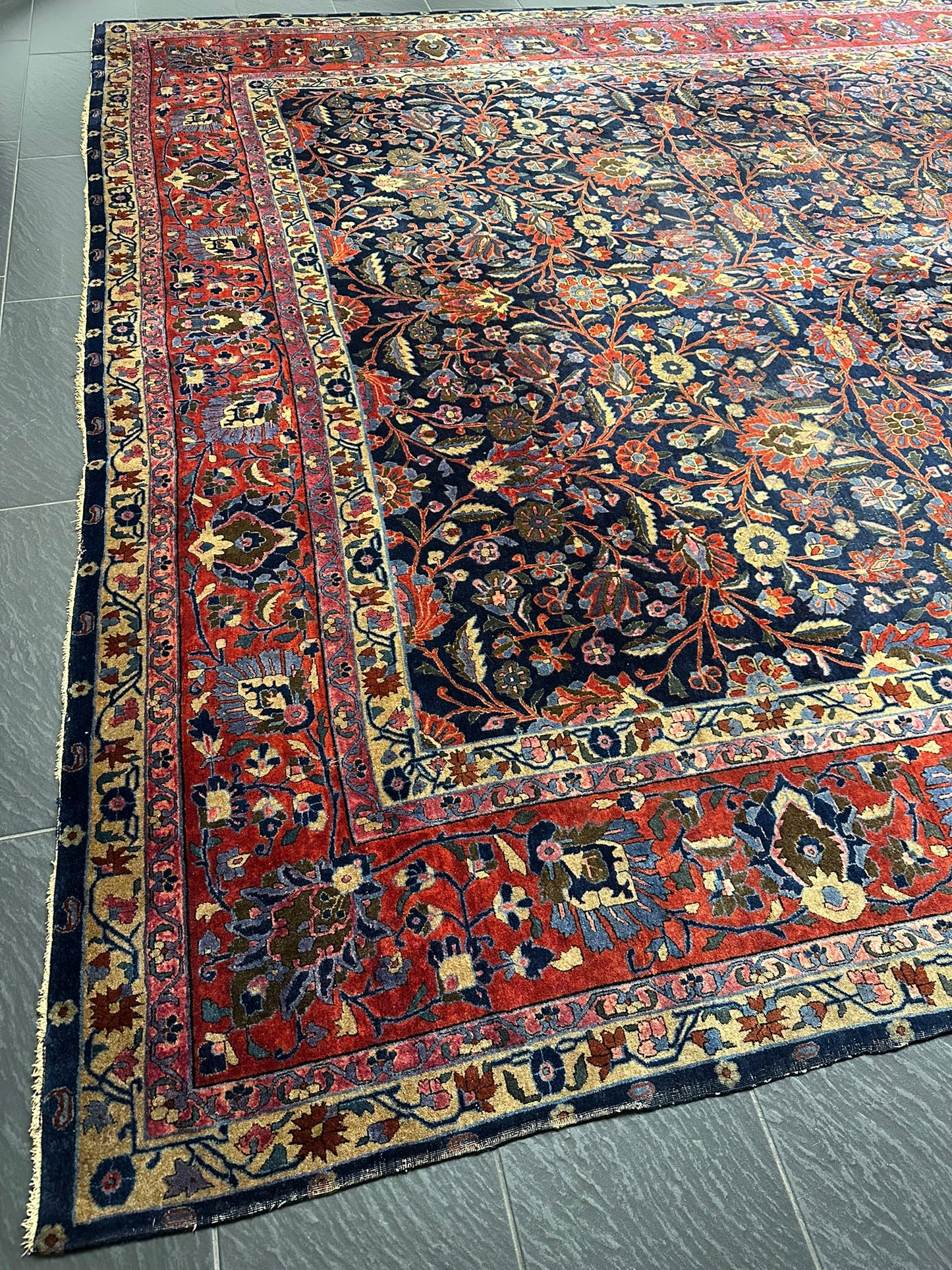 Antiker Handgeknüpfter Teppich Keschan  510x312 cm – Naturfarben