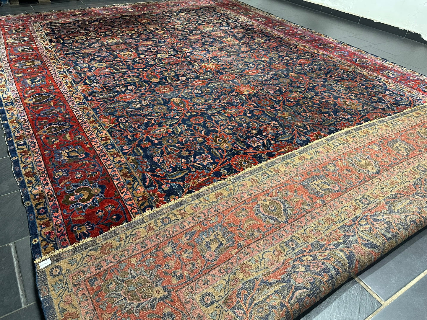 Antiker Handgeknüpfter Teppich Keschan  510x312 cm – Naturfarben