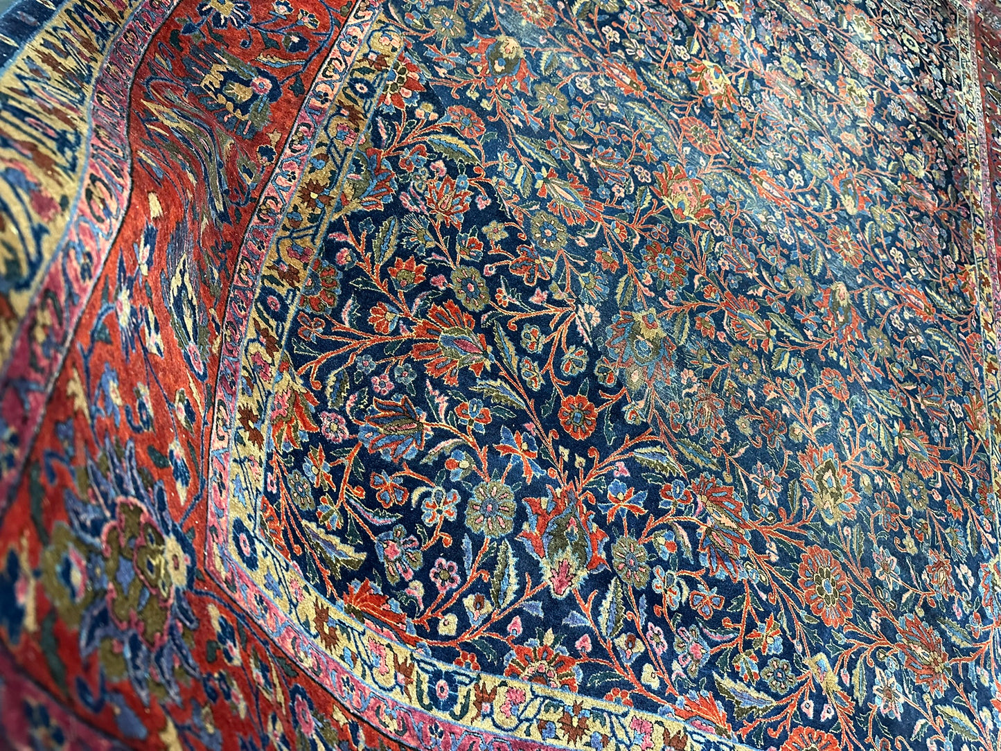 Antiker Handgeknüpfter Teppich Keschan  510x312 cm – Naturfarben