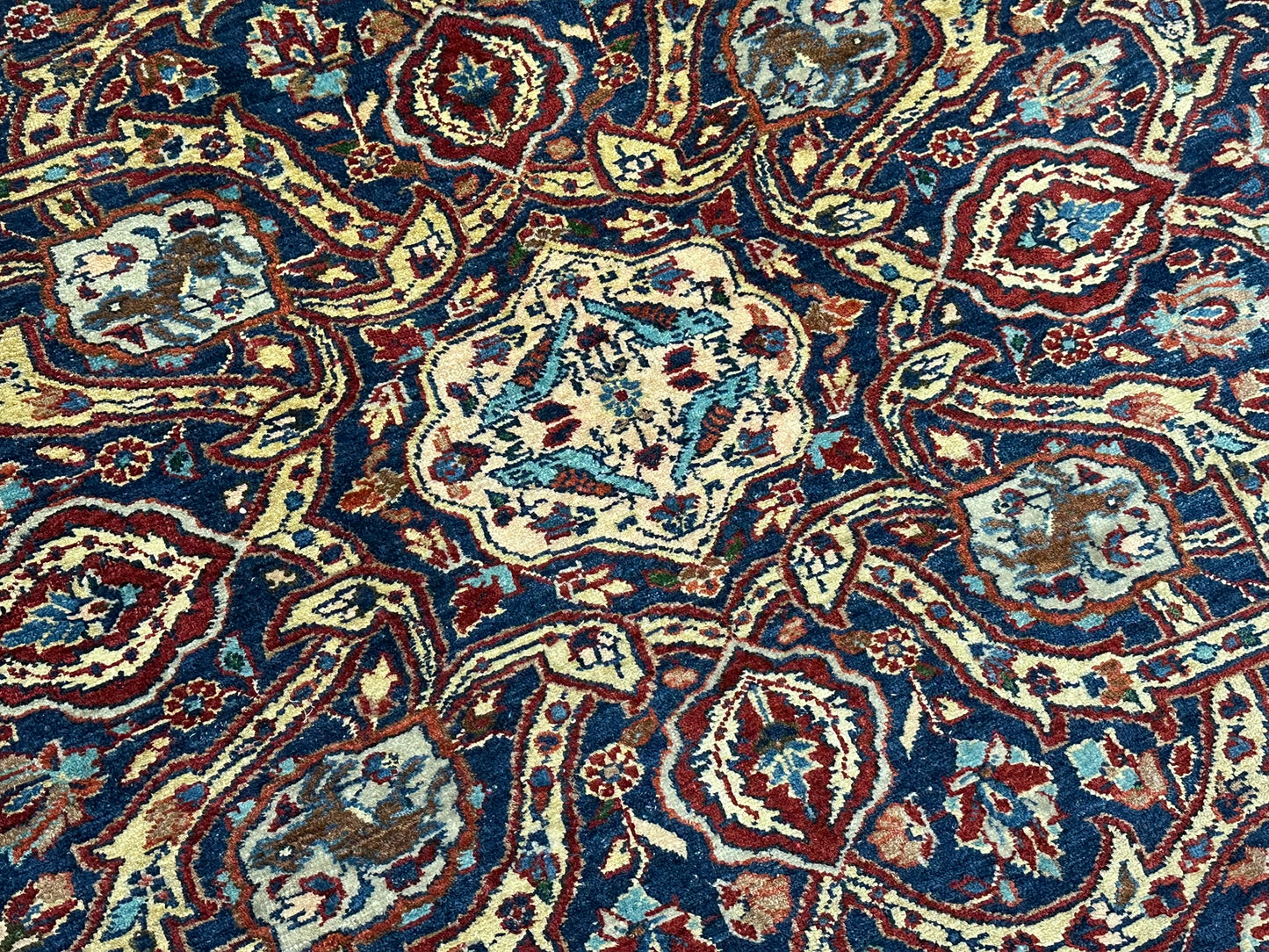 Selten Antiker Handgeknüpfter Teppich Lilian 475x350 cm – Naturfarben