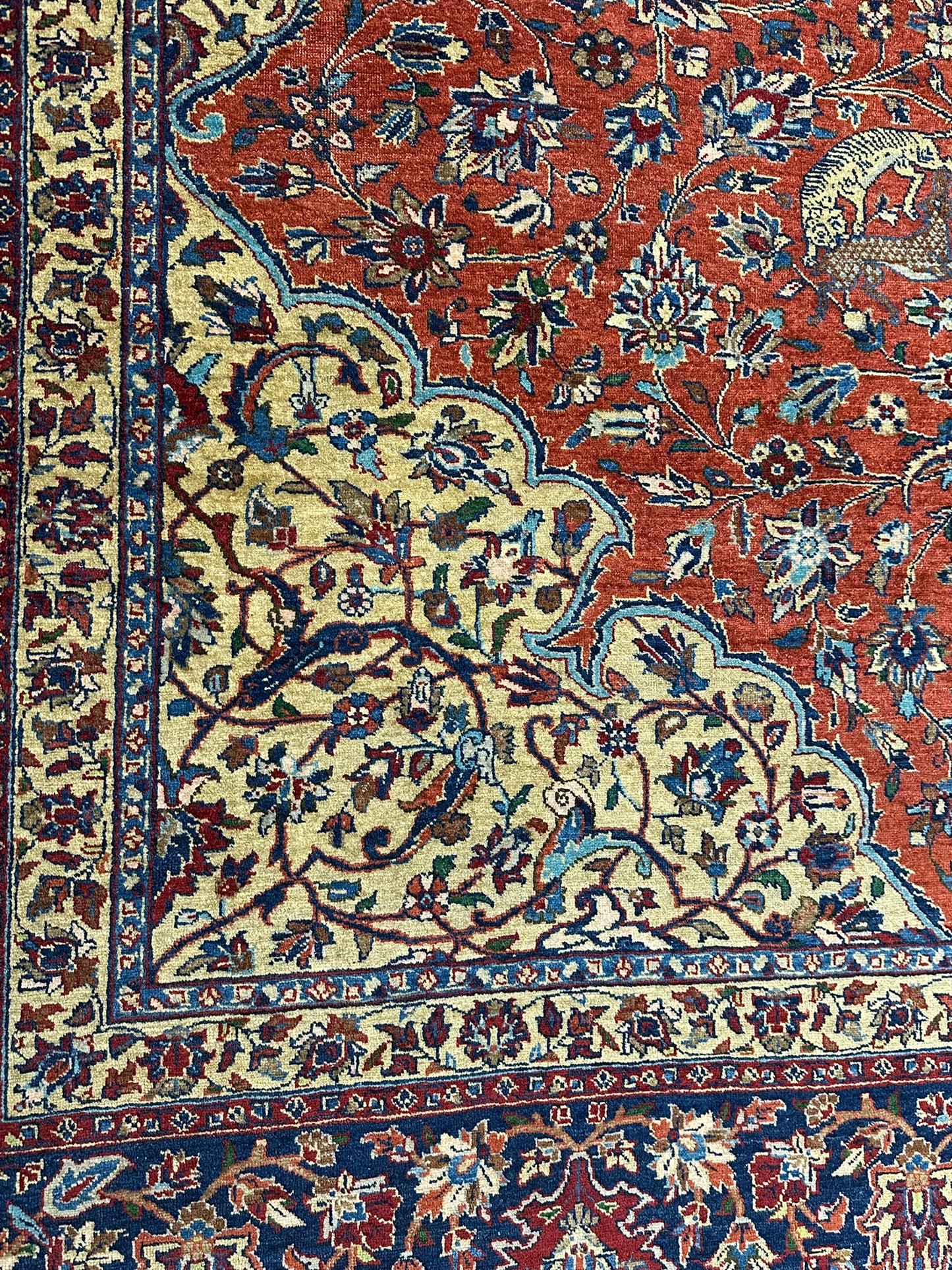Selten Antiker Handgeknüpfter Teppich Lilian 475x350 cm – Naturfarben