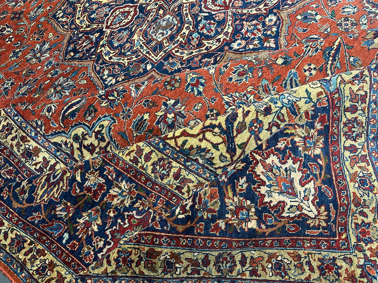 Selten Antiker Handgeknüpfter Teppich Lilian 475x350 cm – Naturfarben