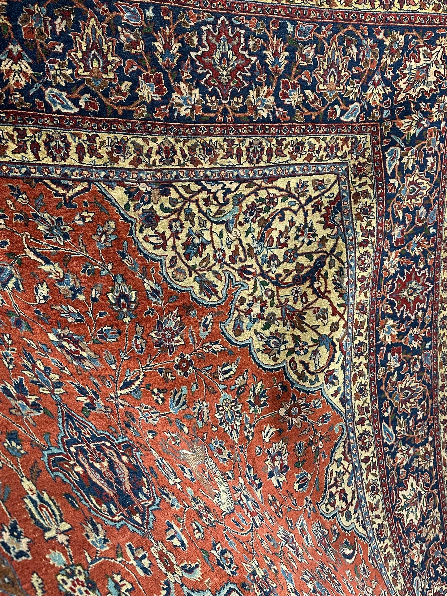 Selten Antiker Handgeknüpfter Teppich Lilian 475x350 cm – Naturfarben