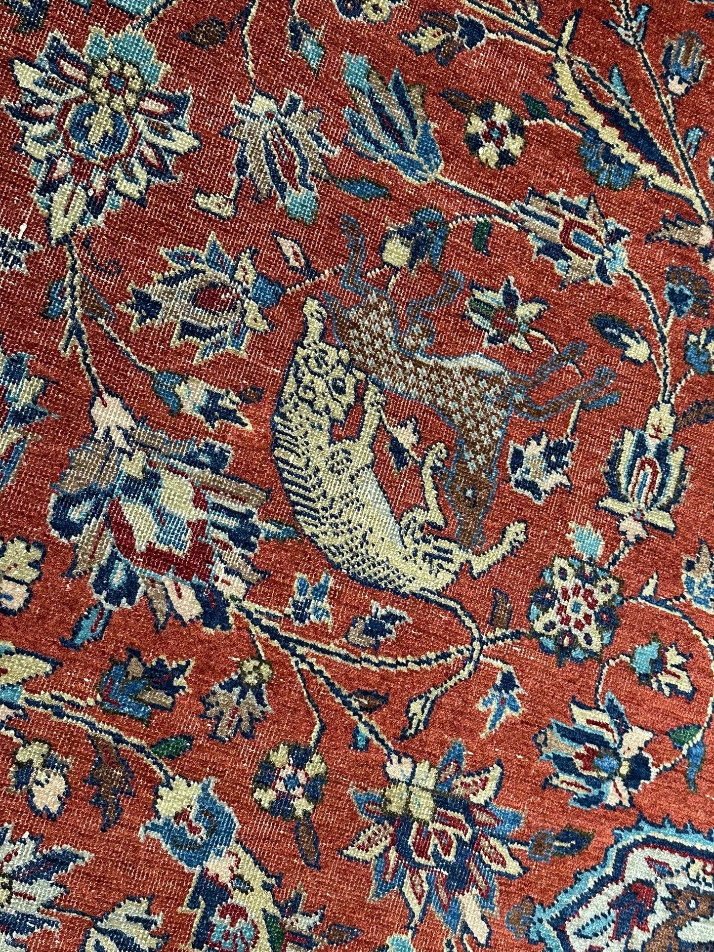 Selten Antiker Handgeknüpfter Teppich Lilian 475x350 cm – Naturfarben