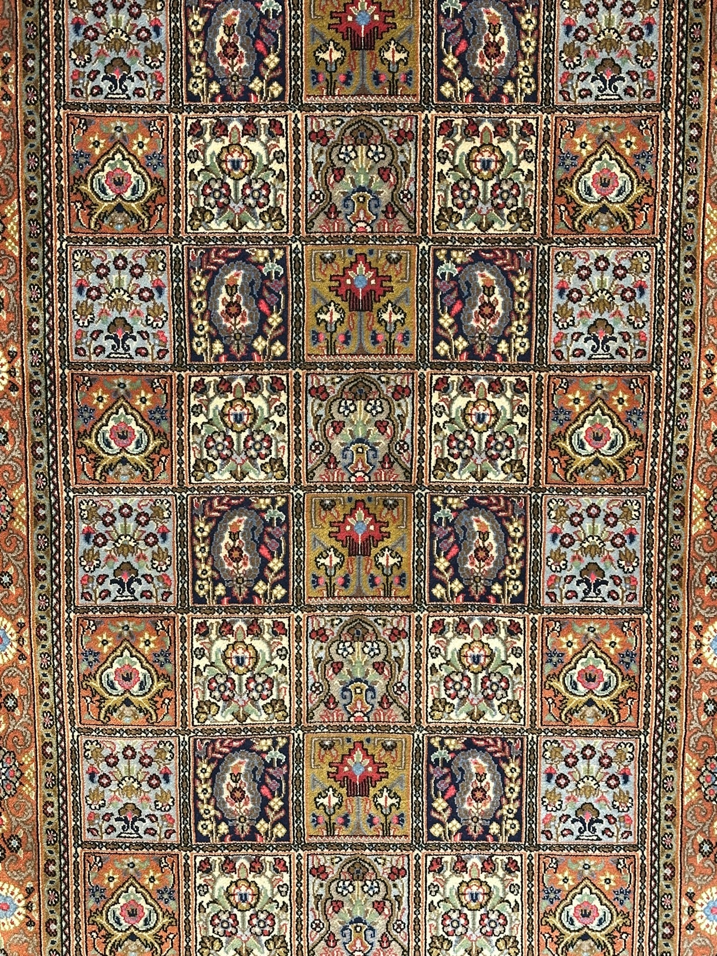 Orientteppich handgeknüpft Ghom Felder Korkwolle 155x110 cm