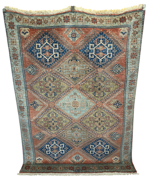 Orientteppich handgeknüpft Kazak 204x152 cm Naturfarben signiert