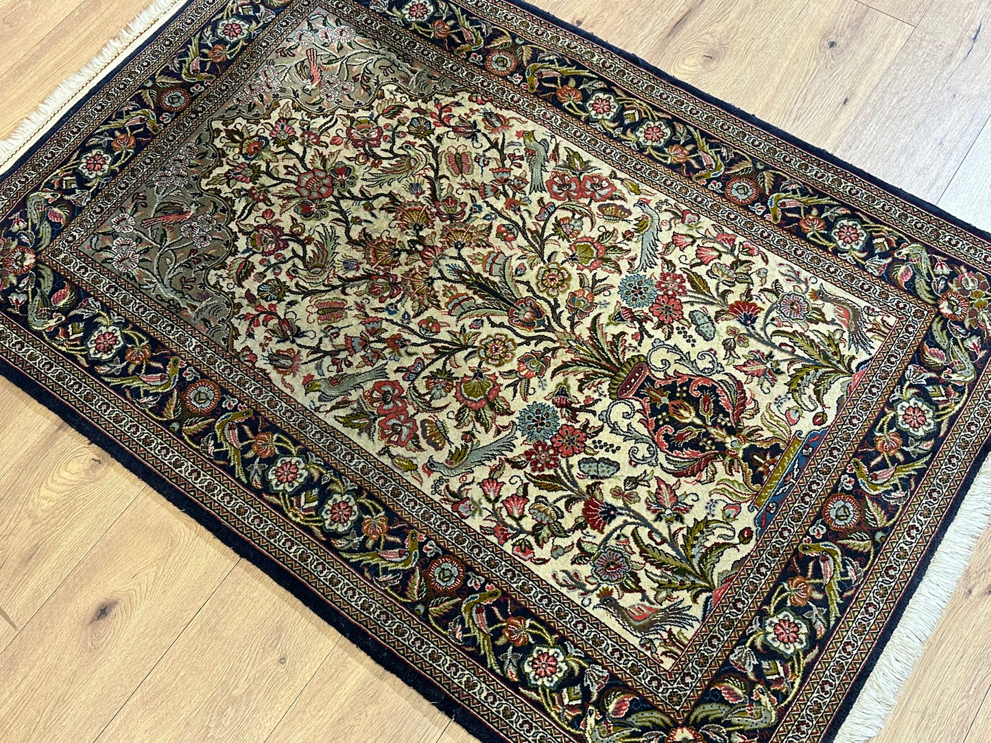 Orientteppich handgeknüpft Ghom Lebensbaum 165x110 cm