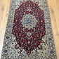 Orientteppich handgeknüpft Nain 220x127 cm mit Seide