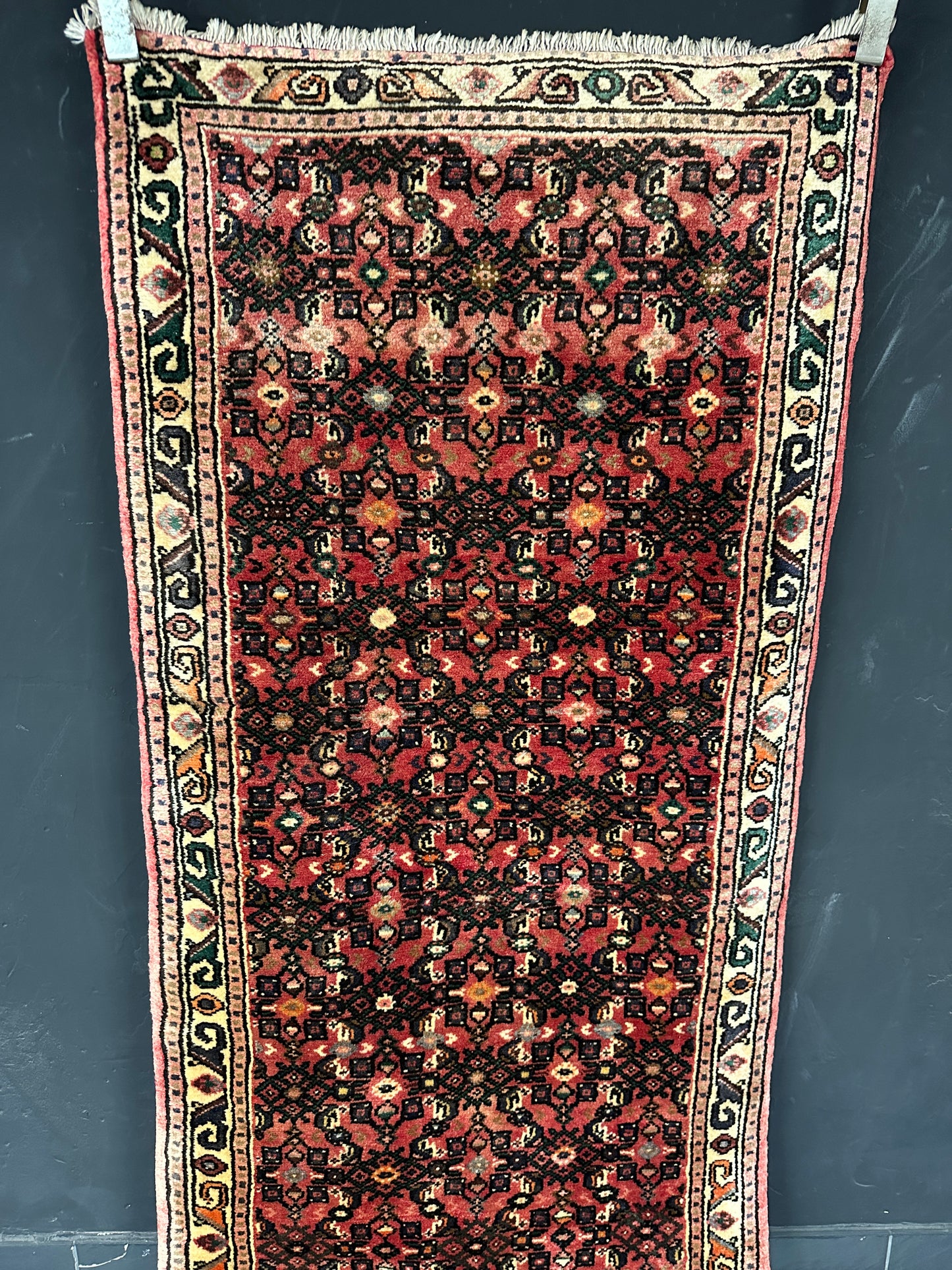 Handgeknüpfter Perser Orientteppich Läufer: Hamadan  391x85cm