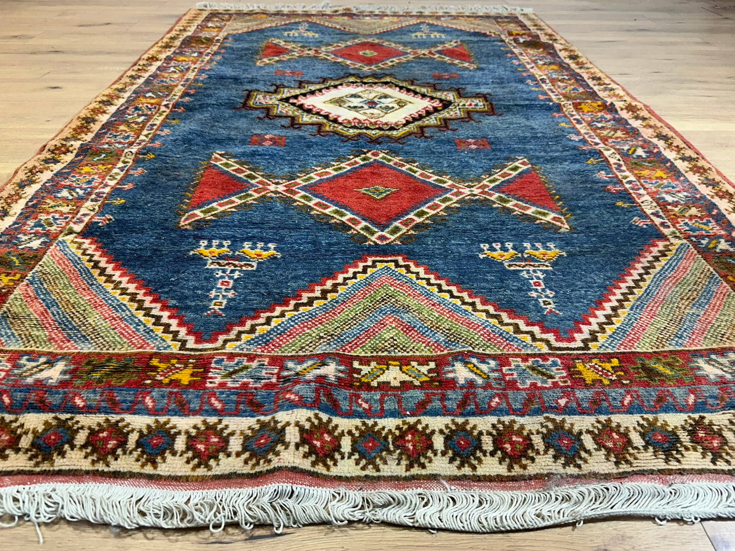 Antik Orientteppich handgeknüpft Türkei Anatolien Kazak Naturfarben 235x155
