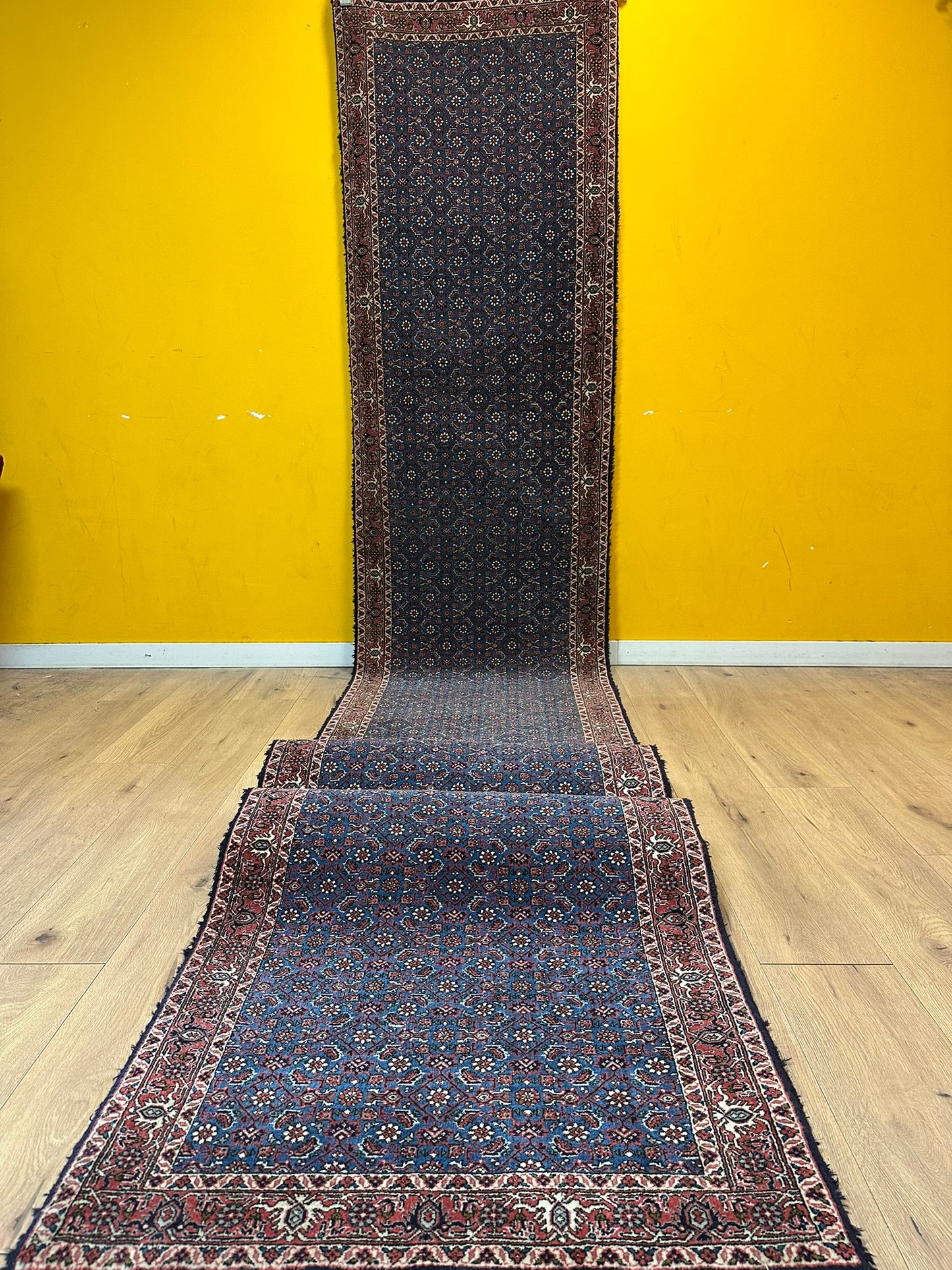 Orientteppich handgeknüpft 494x95 cm Bidjar Läufer