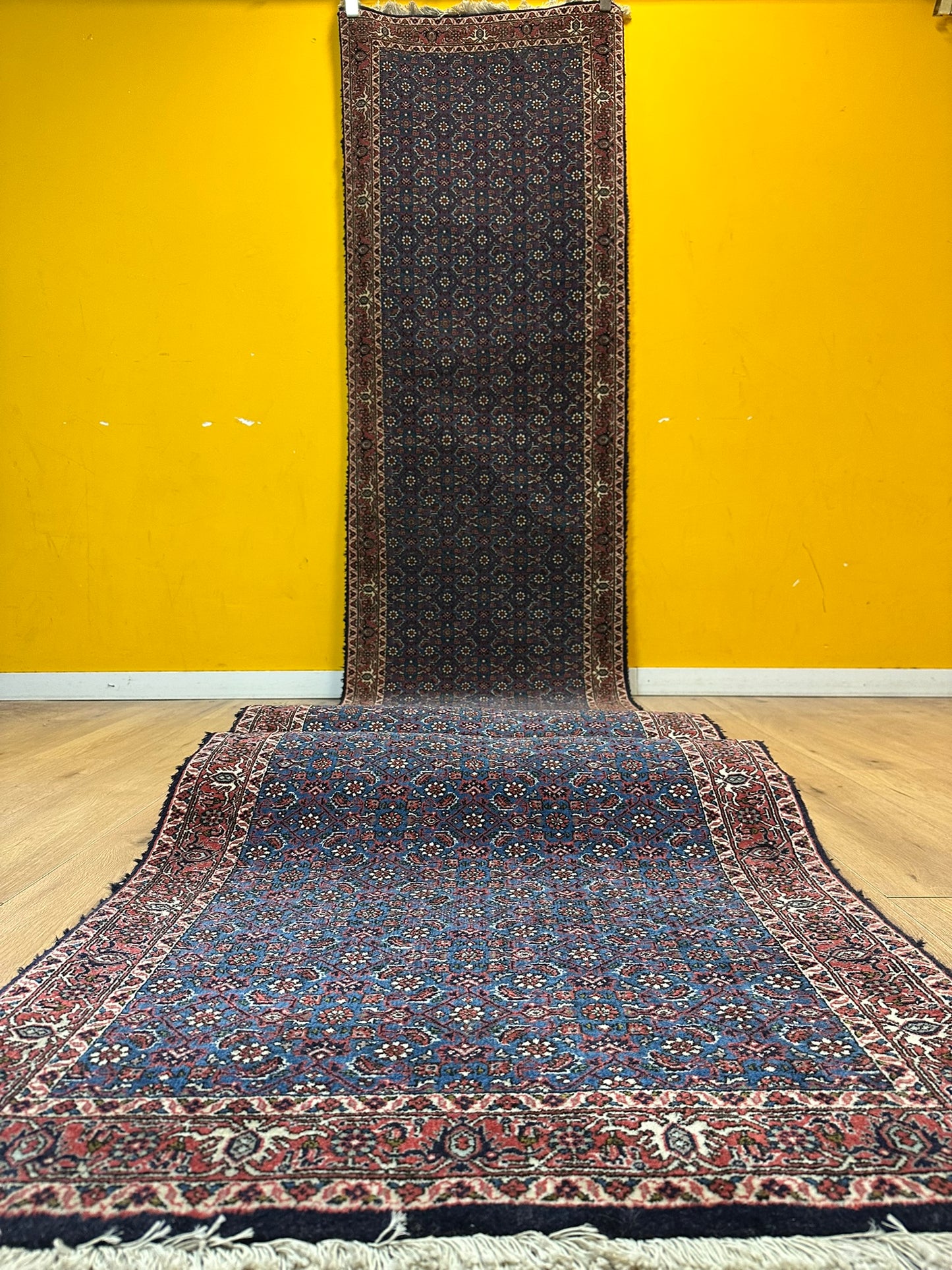 Orientteppich handgeknüpft 494x95 cm Bidjar Läufer