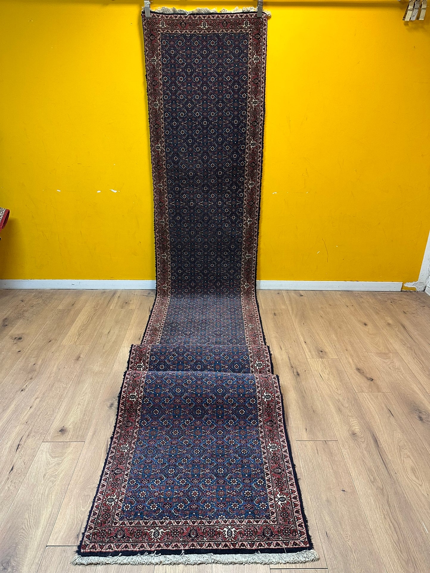 Orientteppich handgeknüpft 494x95 cm Bidjar Läufer