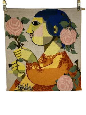 Wandteppich Gobelin Portugal Bjørn Wiinblad Camellia 87x80 cm