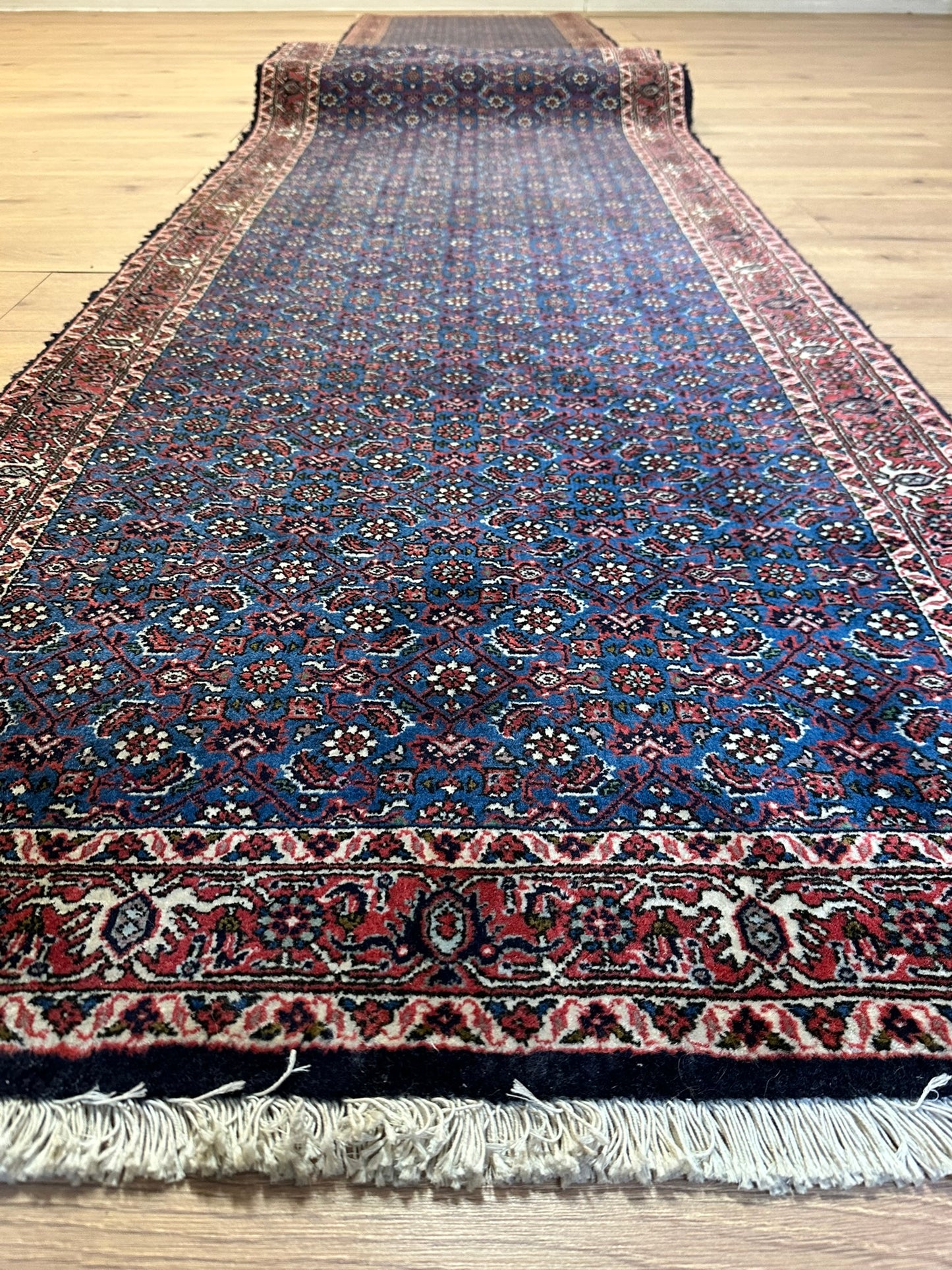Orientteppich handgeknüpft 494x95 cm Bidjar Läufer