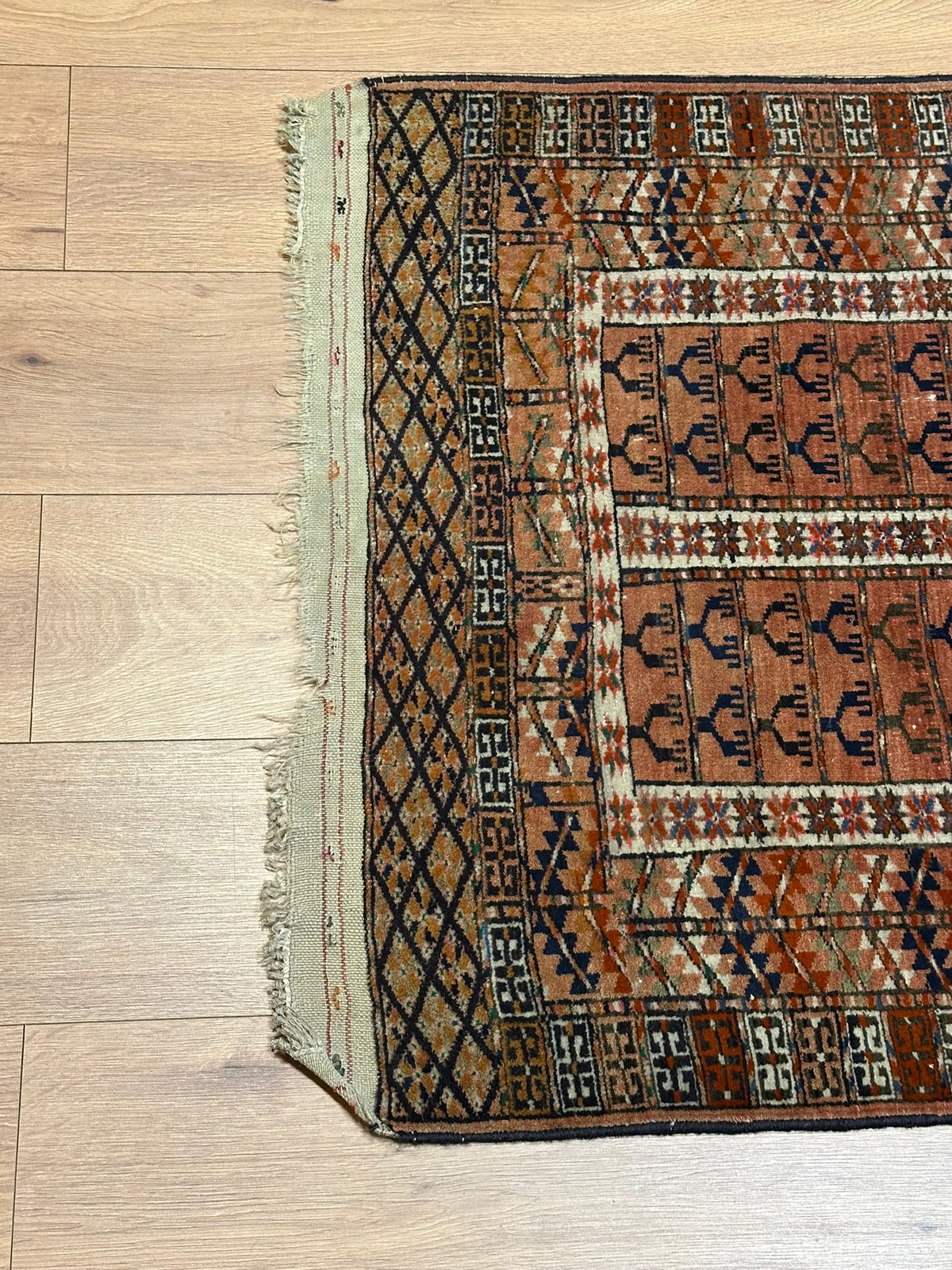 Antiker Orientteppich handgeknüpft UDSSR Jomut Hadjlu 130x85 cm