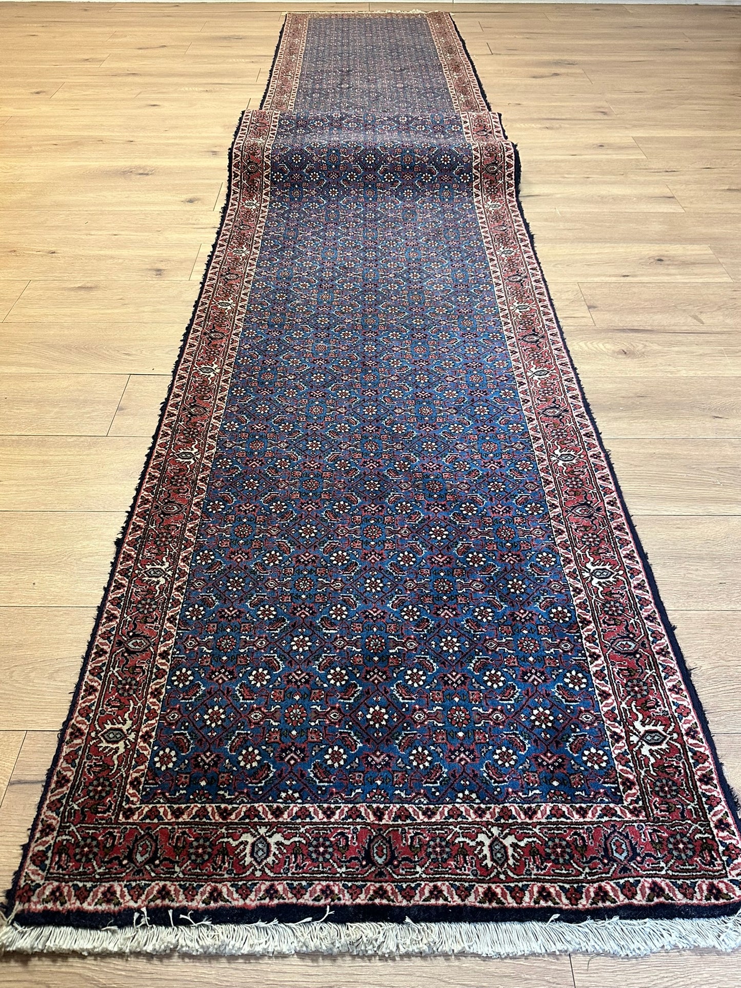 Orientteppich handgeknüpft 494x95 cm Bidjar Läufer