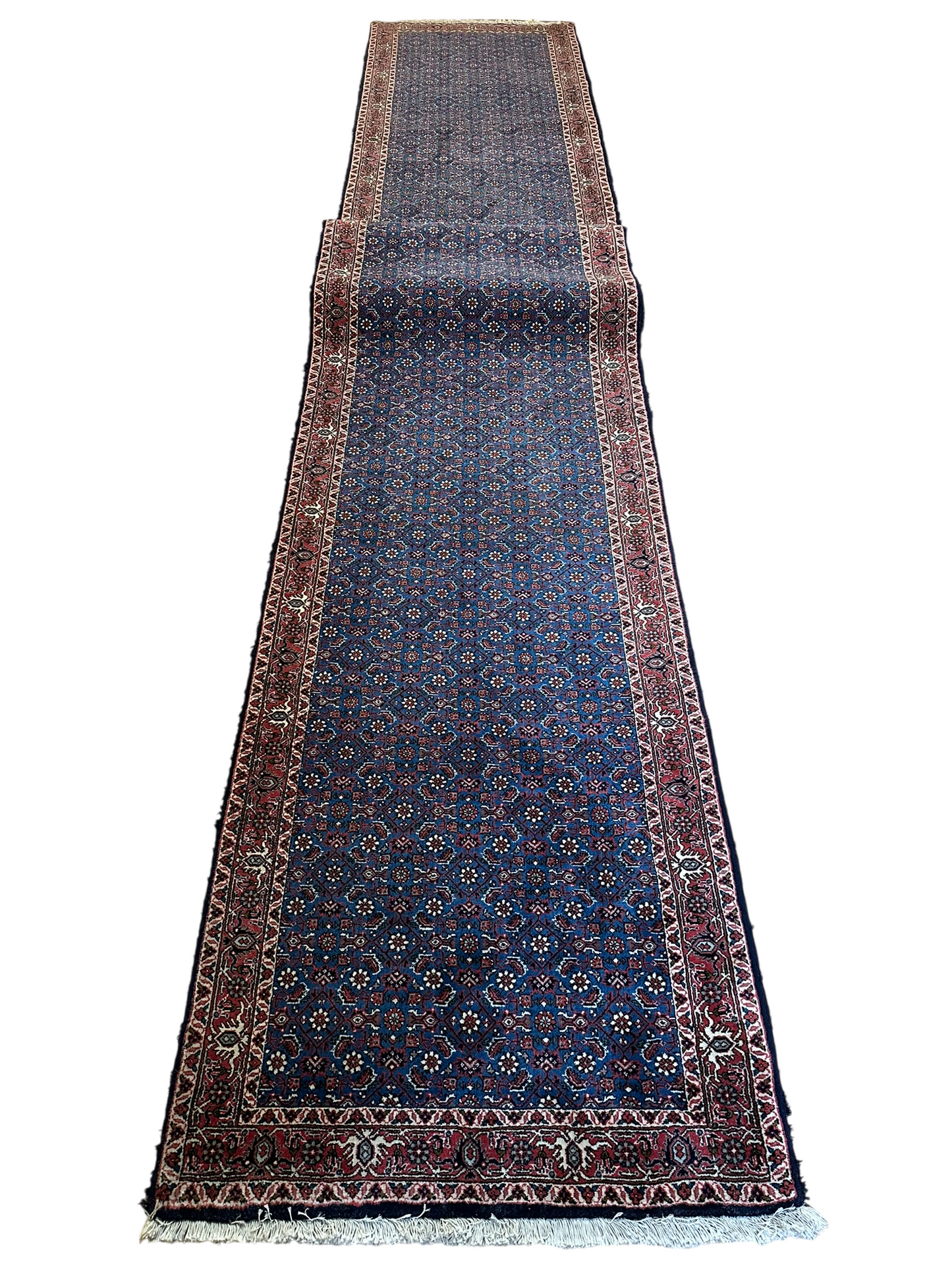 Orientteppich handgeknüpft 494x95 cm Bidjar Läufer