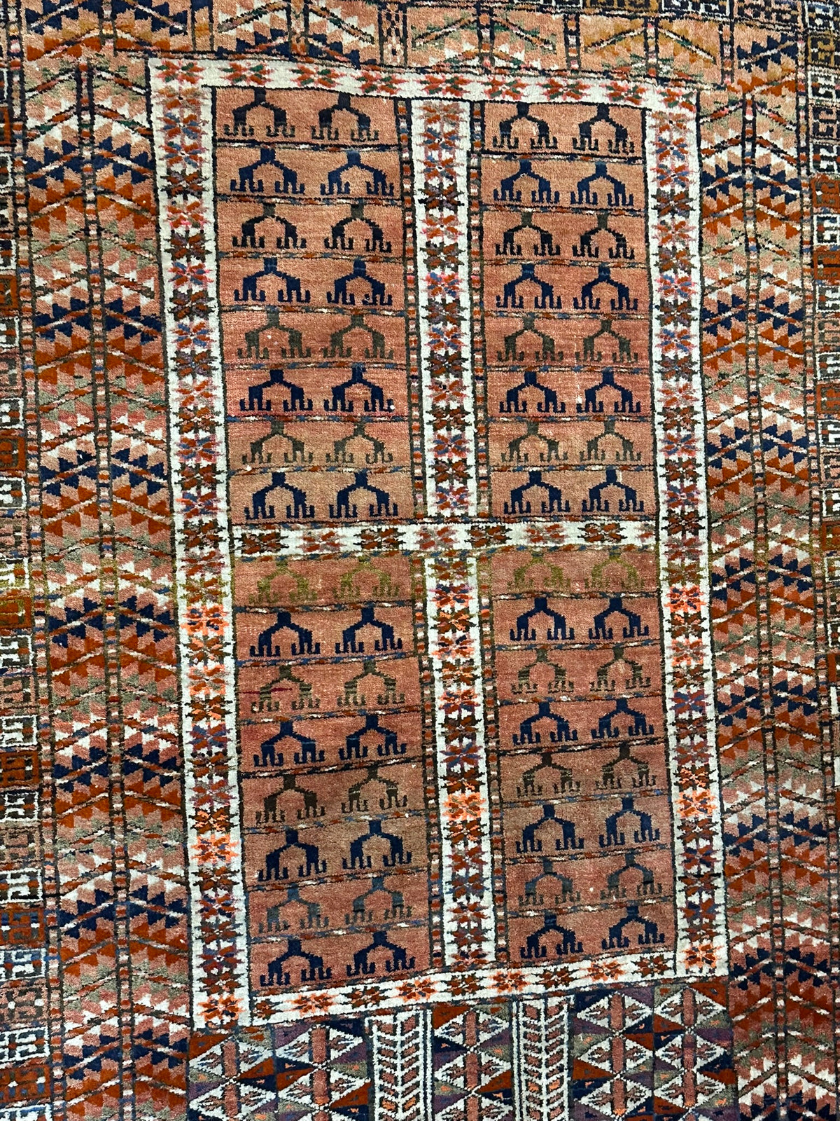 Antiker Orientteppich handgeknüpft UDSSR Jomut Hadjlu 130x85 cm