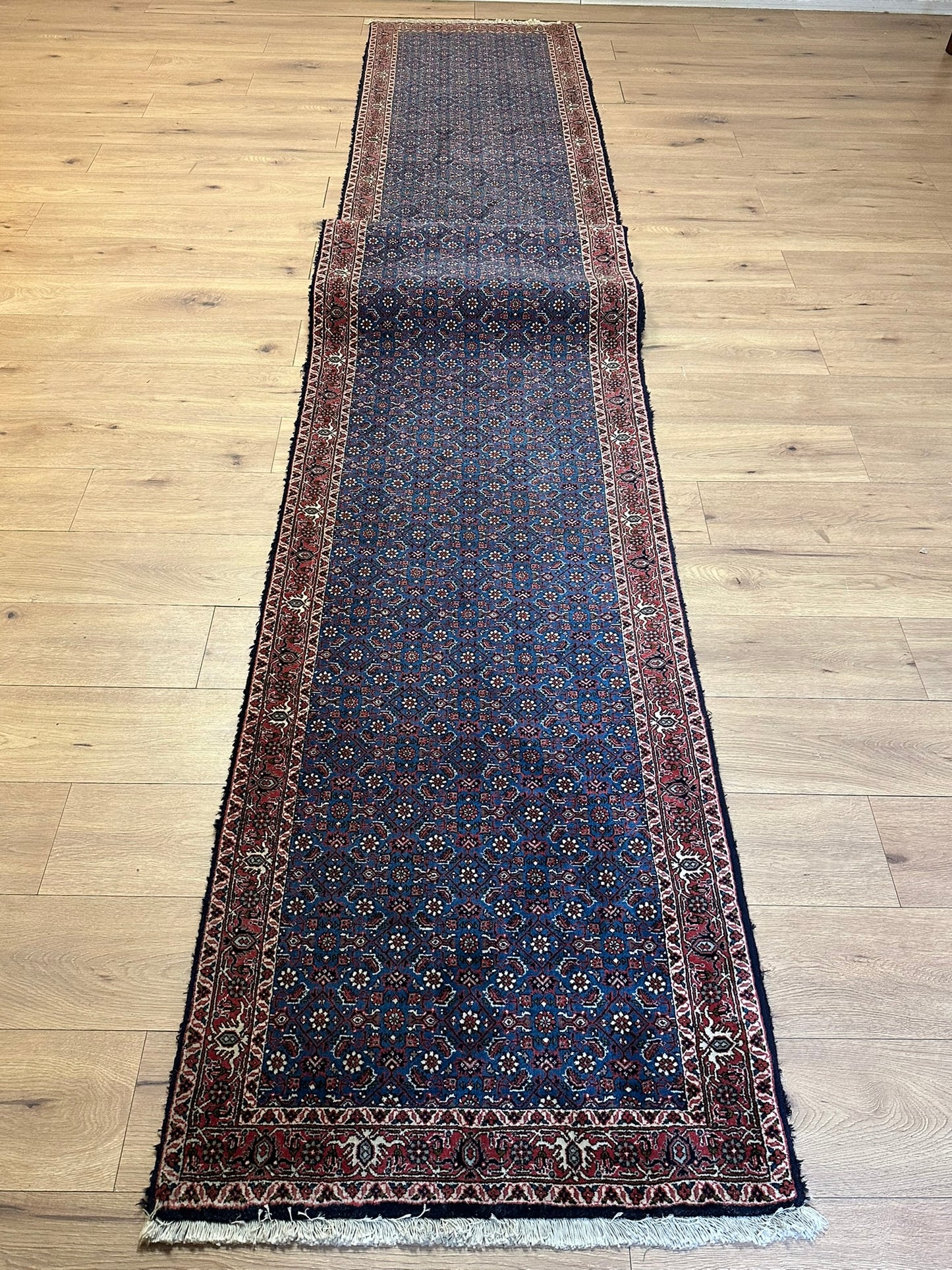 Orientteppich handgeknüpft 494x95 cm Bidjar Läufer