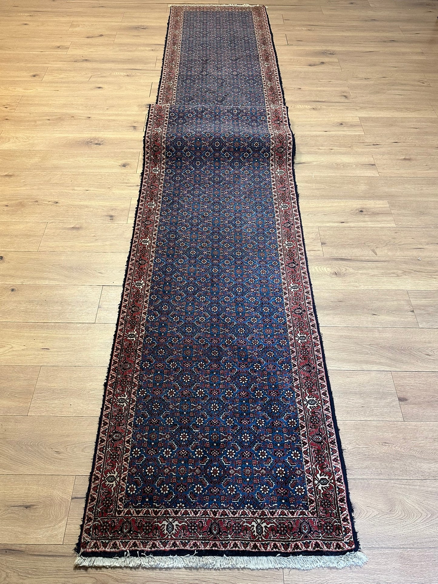 Orientteppich handgeknüpft 494x95 cm Bidjar Läufer
