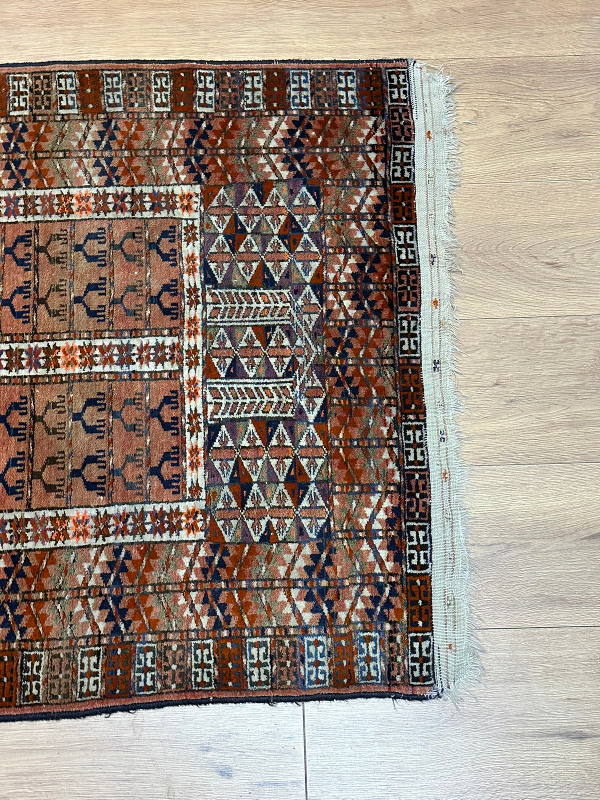 Antiker Orientteppich handgeknüpft UDSSR Jomut Hadjlu 130x85 cm