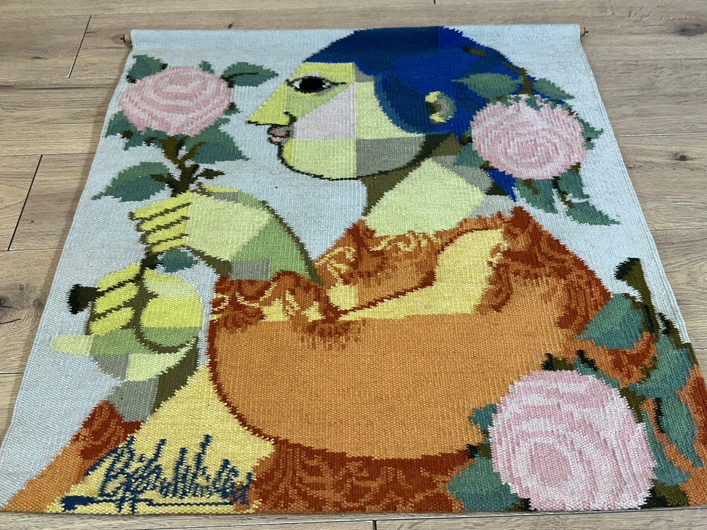 Wandteppich Gobelin Portugal Bjørn Wiinblad Camellia 87x80 cm