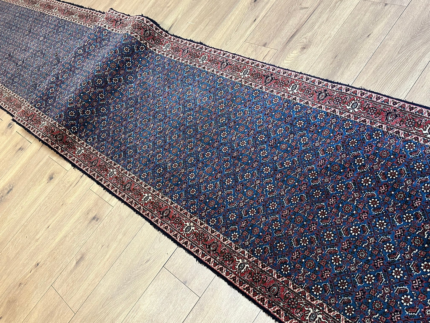 Orientteppich handgeknüpft 494x95 cm Bidjar Läufer