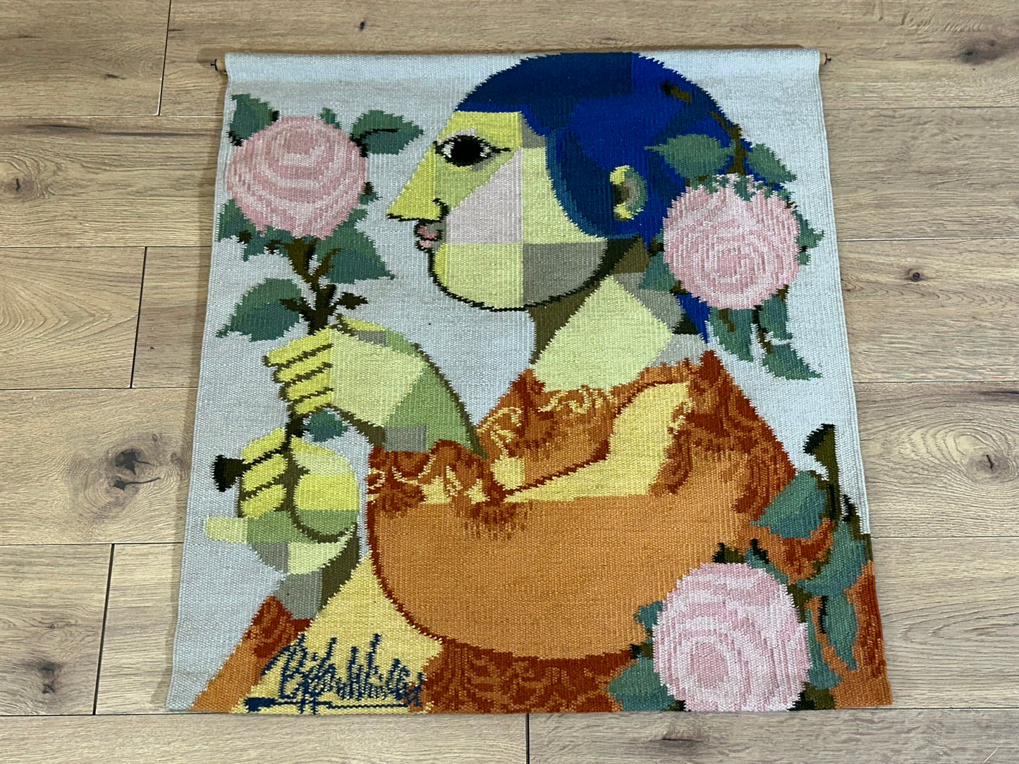 Wandteppich Gobelin Portugal Bjørn Wiinblad Camellia 87x80 cm
