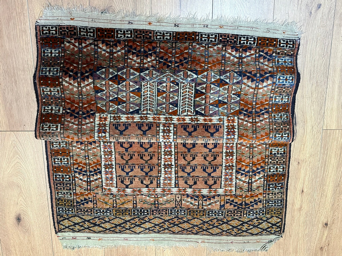 Antiker Orientteppich handgeknüpft UDSSR Jomut Hadjlu 130x85 cm