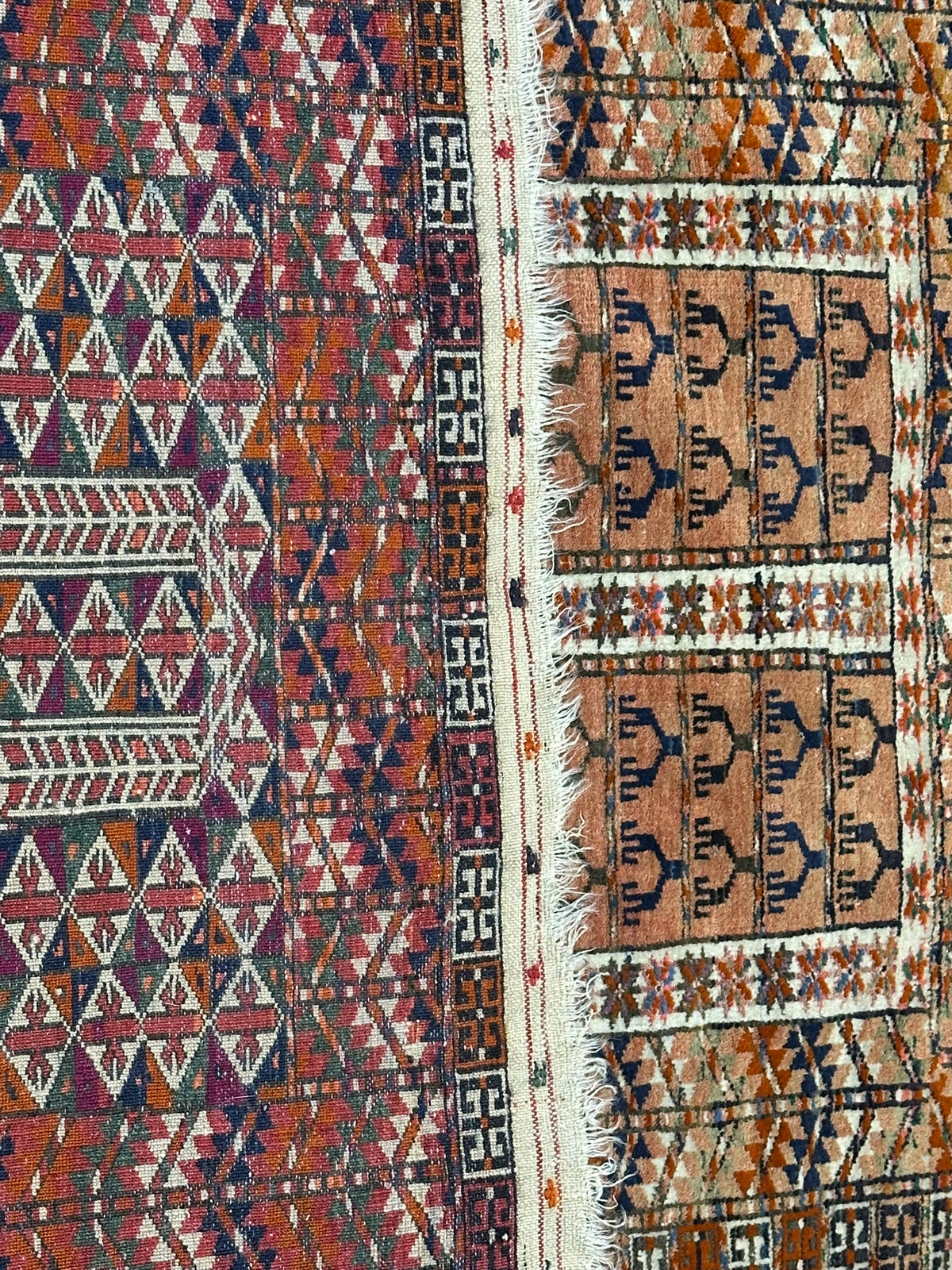 Antiker Orientteppich handgeknüpft UDSSR Jomut Hadjlu 130x85 cm