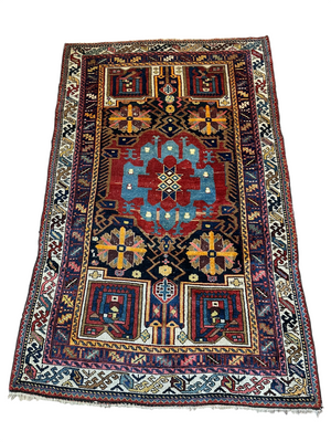 Antiker Orientteppich handgeknüpft Bachtiar Wolle 215x135 cm