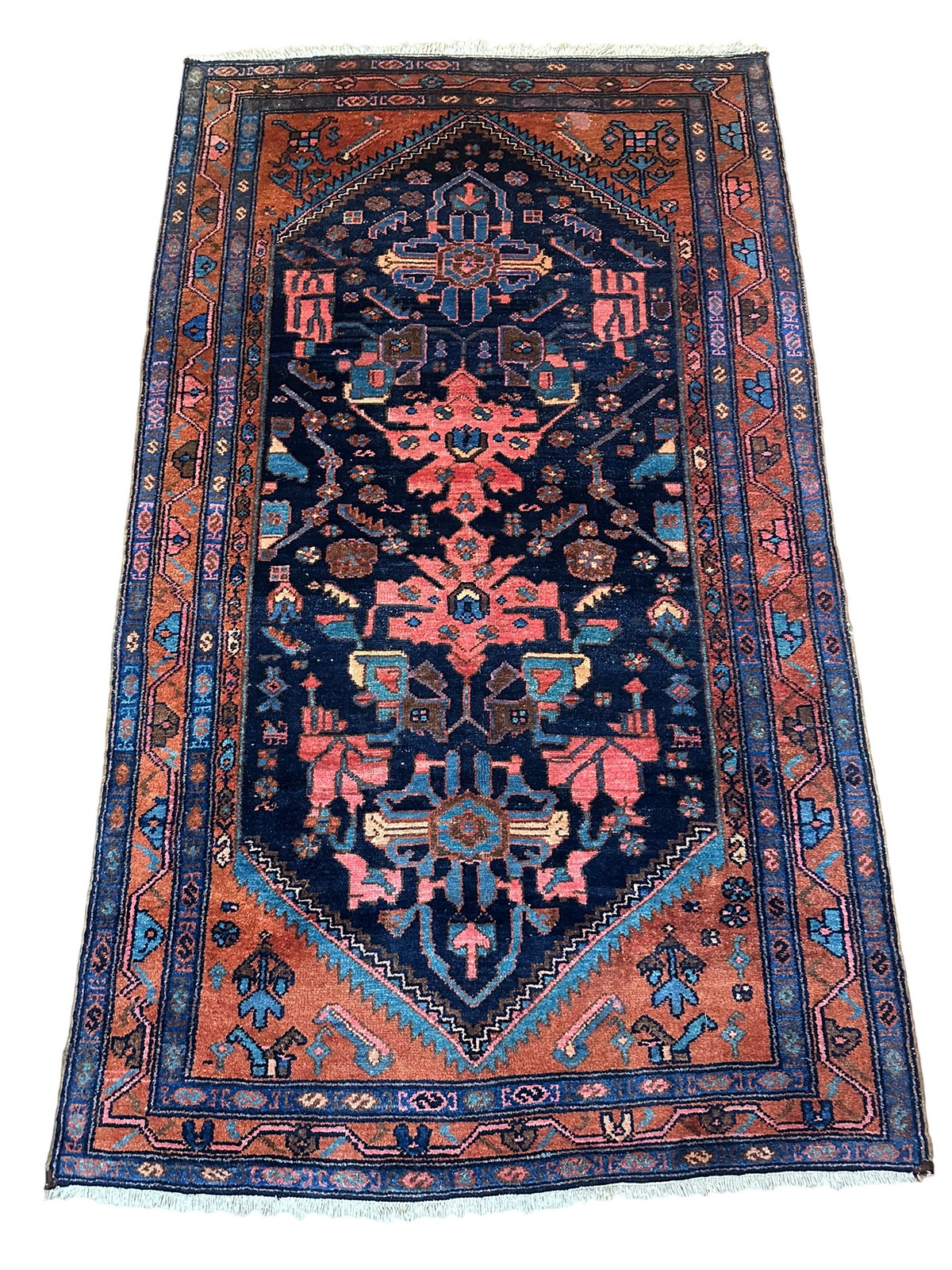 Antiker Orientteppich handgeknüpft Malayer 185x110 cm