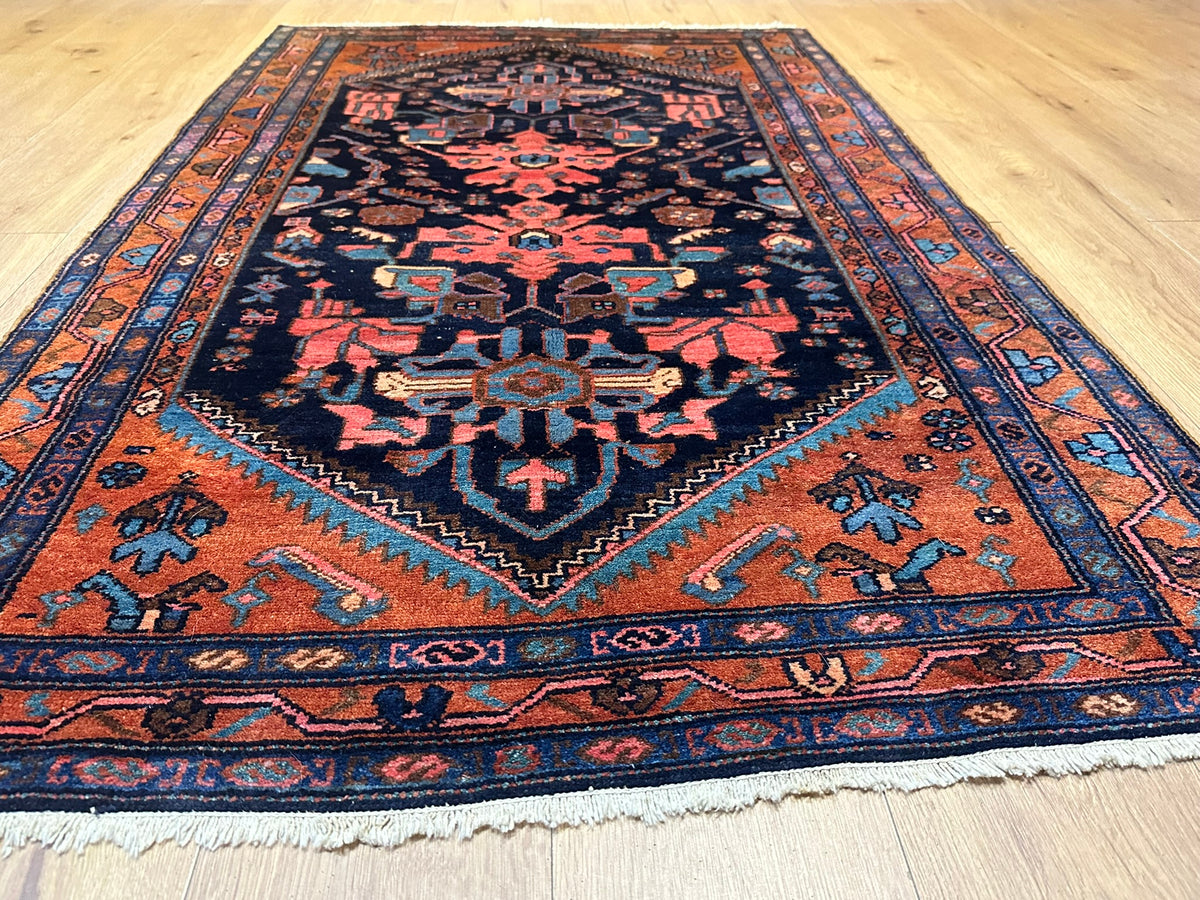 Antiker Orientteppich handgeknüpft Malayer 185x110 cm
