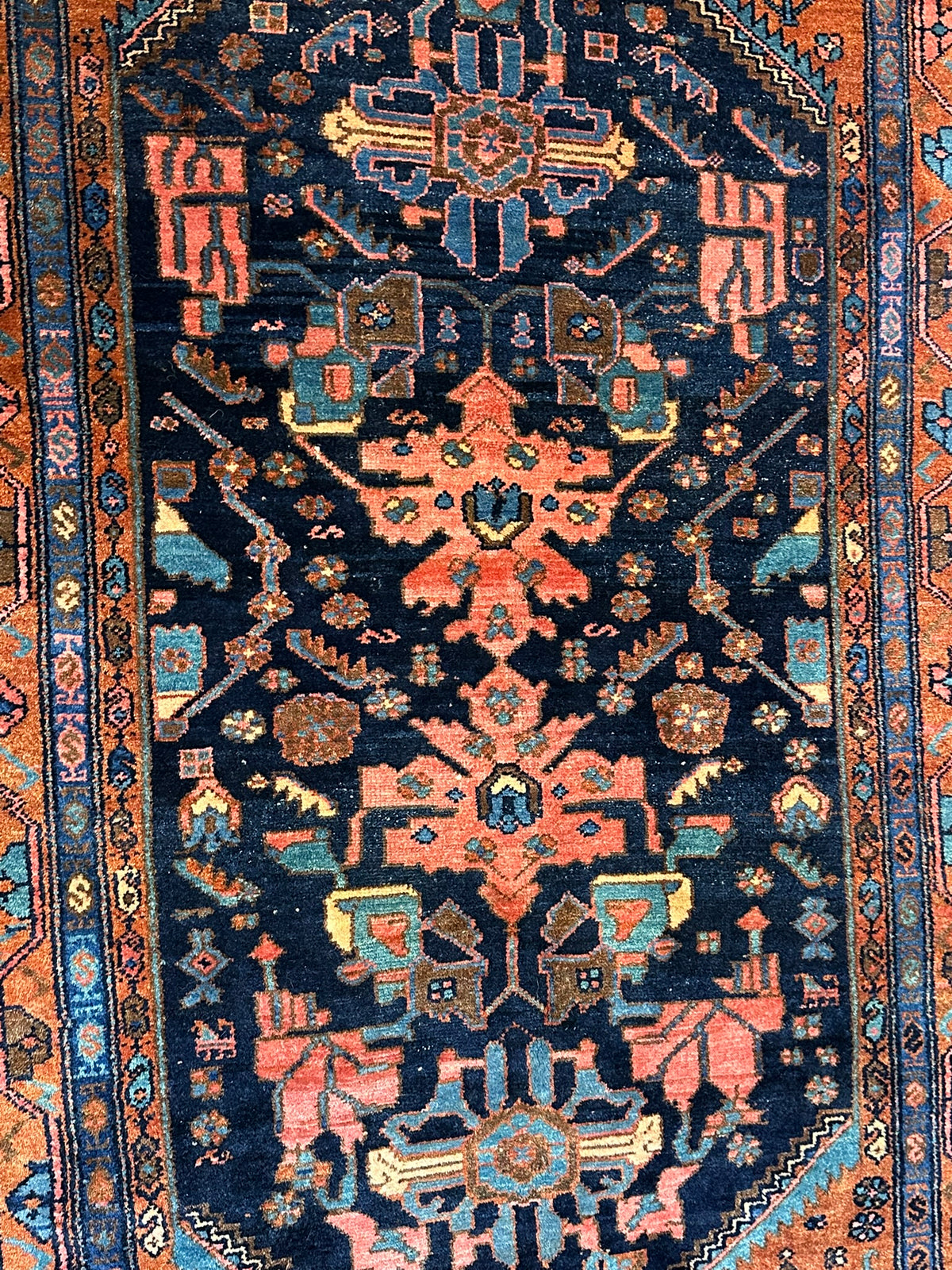 Antiker Orientteppich handgeknüpft Malayer 185x110 cm