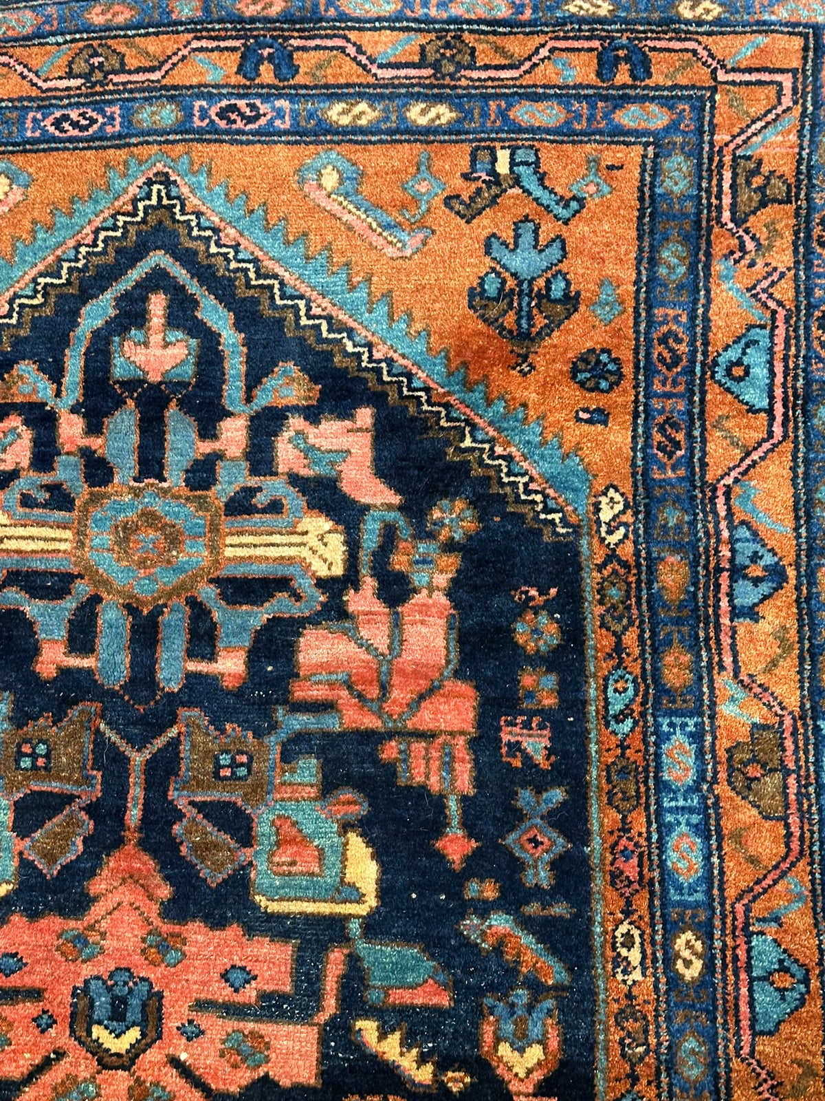 Antiker Orientteppich handgeknüpft Malayer 185x110 cm