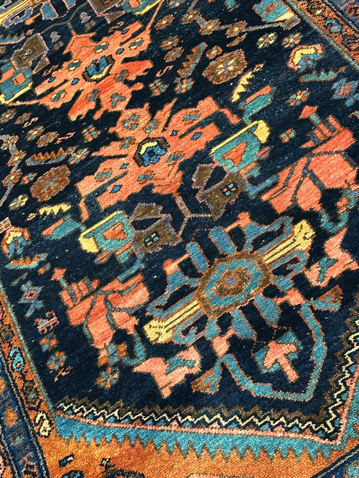 Antiker Orientteppich handgeknüpft Malayer 185x110 cm