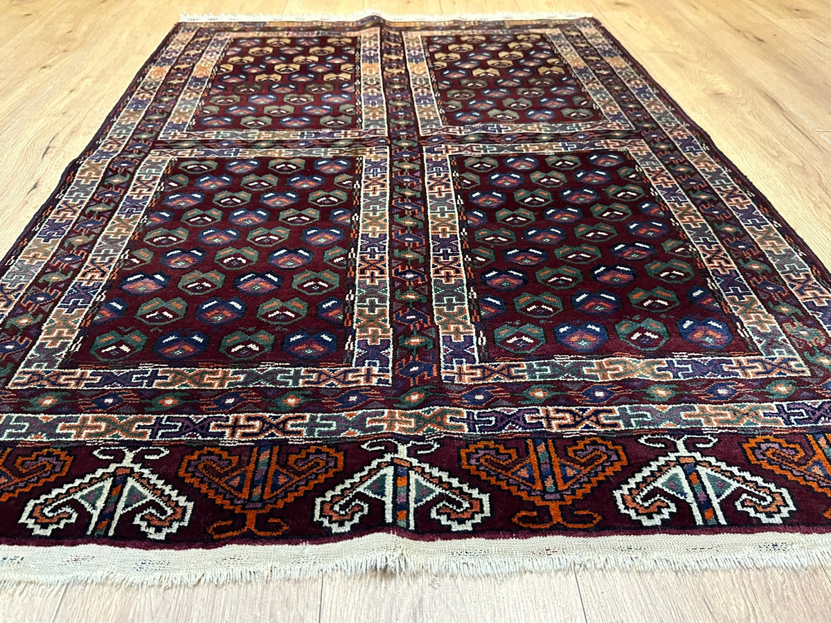 Antiker Orientteppich handgeknüpft UDSSR Jomut Buchara Tekke 145x103 cm