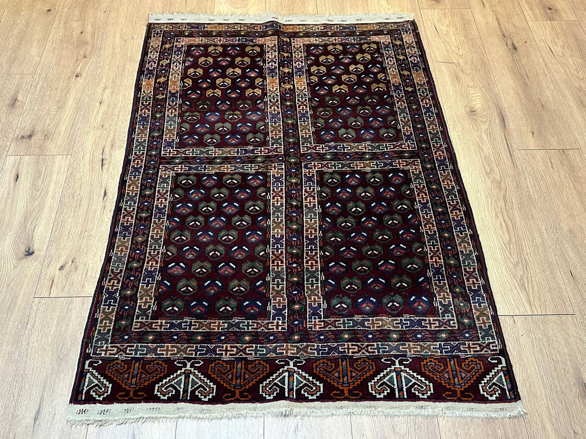 Antiker Orientteppich handgeknüpft UDSSR Jomut Buchara Tekke 145x103 cm