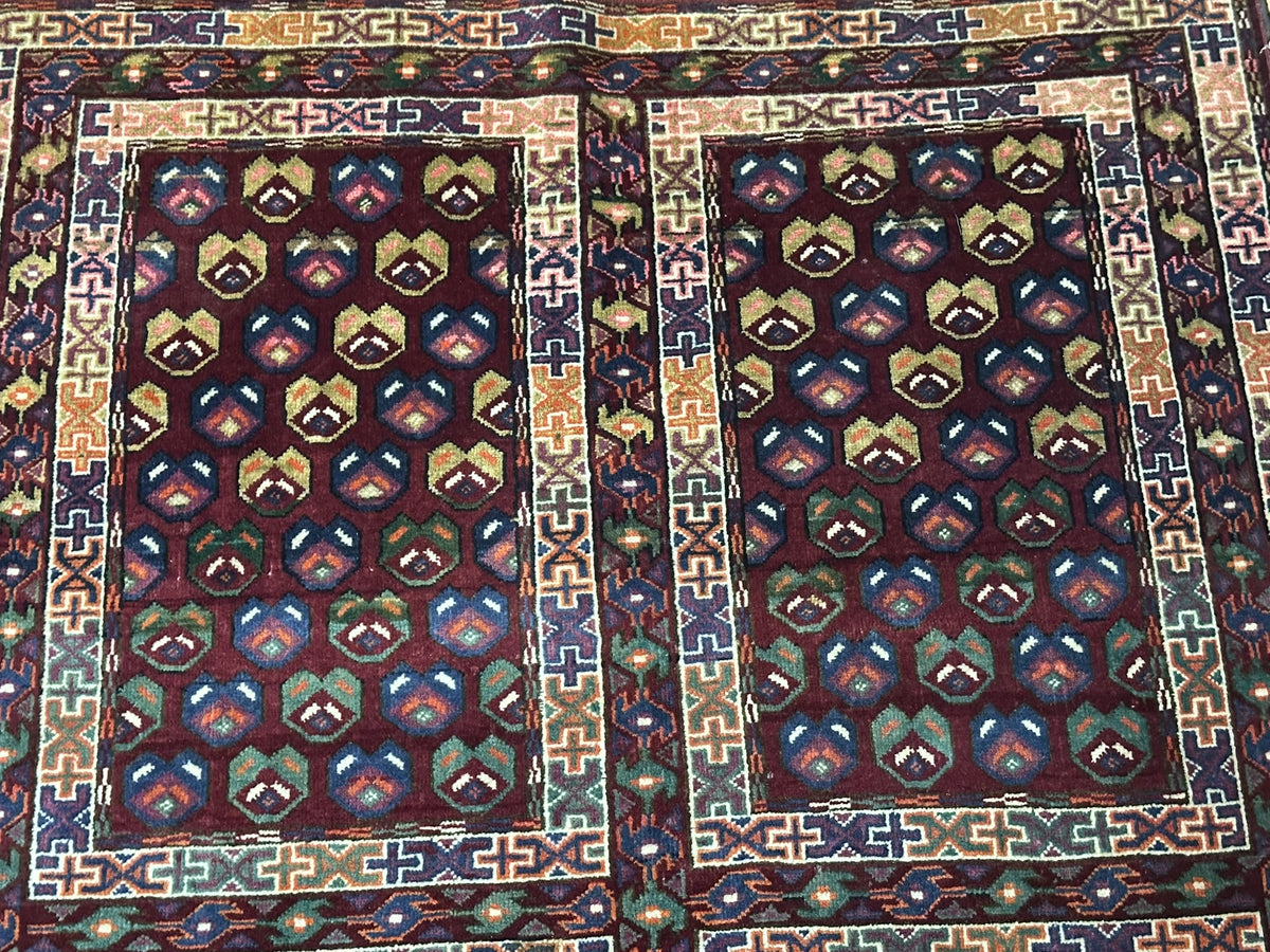 Antiker Orientteppich handgeknüpft UDSSR Jomut Buchara Tekke 145x103 cm